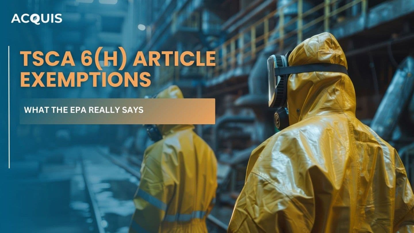 TSCA 6(h) Article Exemptions